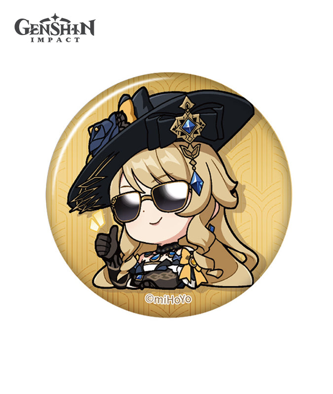 Genshin Impact Fontaine Chibi Character Expression Sticker Badge
