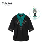 [Official Merch] Genshin Impact Alhaitham Impression Short Sleeve Knit Top