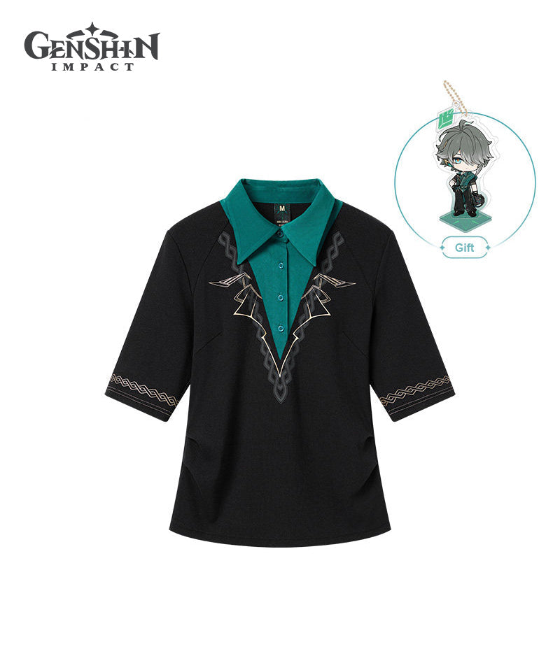 [Official Merch] Genshin Impact Alhaitham Impression Short Sleeve Knit Top