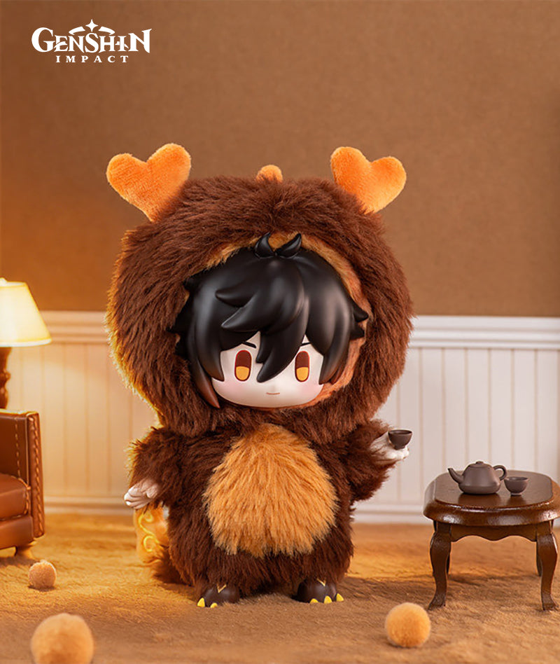 [Official Merch] Genshin Impact Winter Nesting Series Plush Keychains - Klee & Zhongli