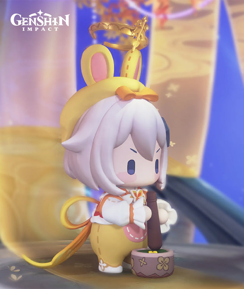 Genshin Impact Paimon Little Moon Rabbit Chibi Figure
