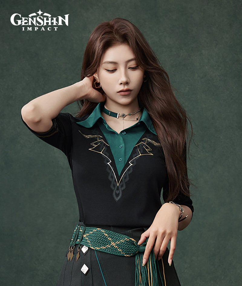 [Official Merch] Genshin Impact Alhaitham Impression Short Sleeve Knit Top