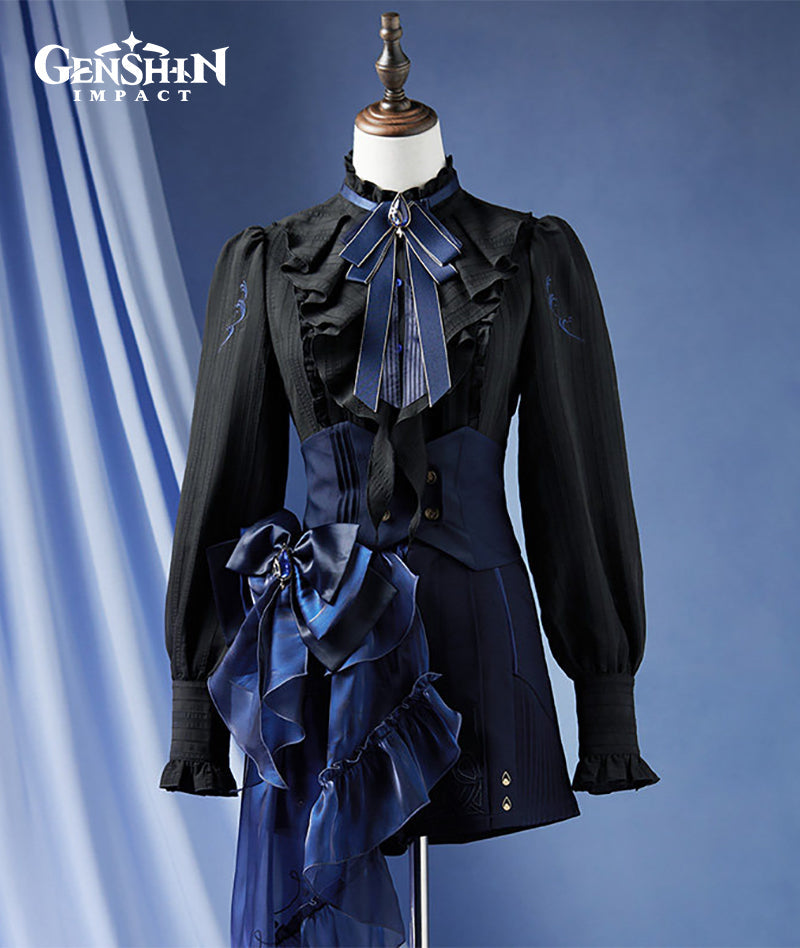 Genshin Impact Furina Impression Clothing Long Sleeve Cinched Waist Shirt