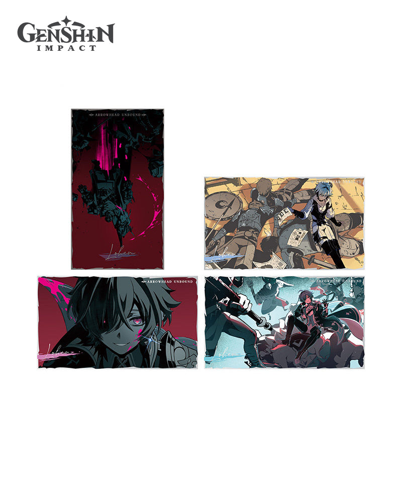 Genshin Impact Lohen Sharpened Arrowhead Badge & Postcard Set