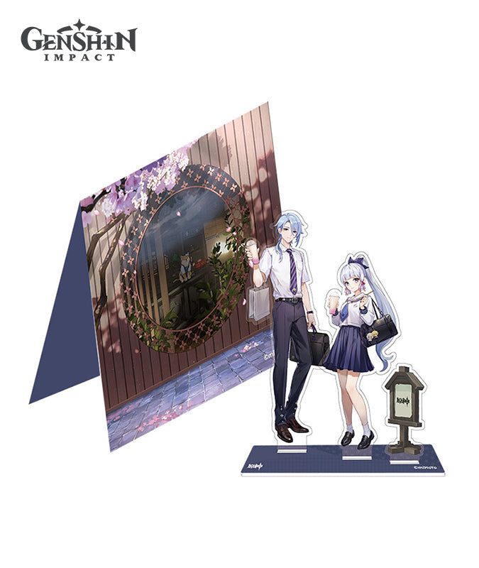 [Official Merchandise] HeyTea Themed Ayaka/Ayato Acrylic Badge & Stand