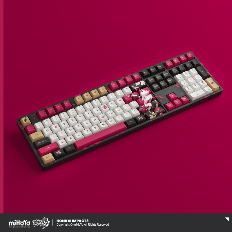 Honkai Impact 3rd Yae Sakura Theme Custom Three-Mode Mechanical Keyboard CS