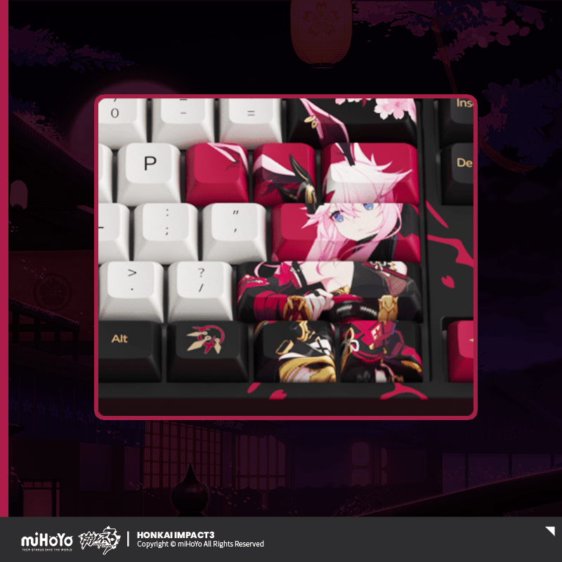 Honkai Impact 3rd Yae Sakura Theme Custom Three-Mode Mechanical Keyboard CS