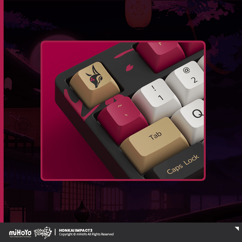 Honkai Impact 3rd Yae Sakura Theme Custom Three-Mode Mechanical Keyboard CS