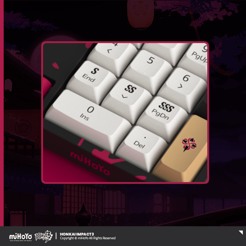 Honkai Impact 3rd Yae Sakura Theme Custom Three-Mode Mechanical Keyboard CS