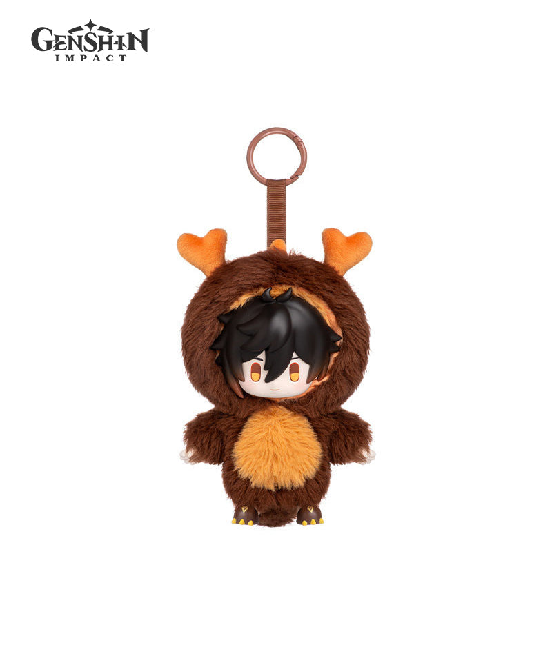 [Official Merch] Genshin Impact Winter Nesting Series Plush Keychains - Klee & Zhongli