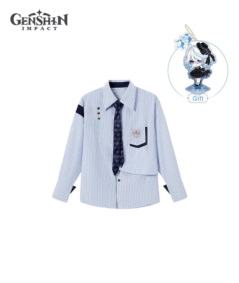 [Official Merchandise] Genshin Impact Furina Impression Clothing Striped Casual Shirt