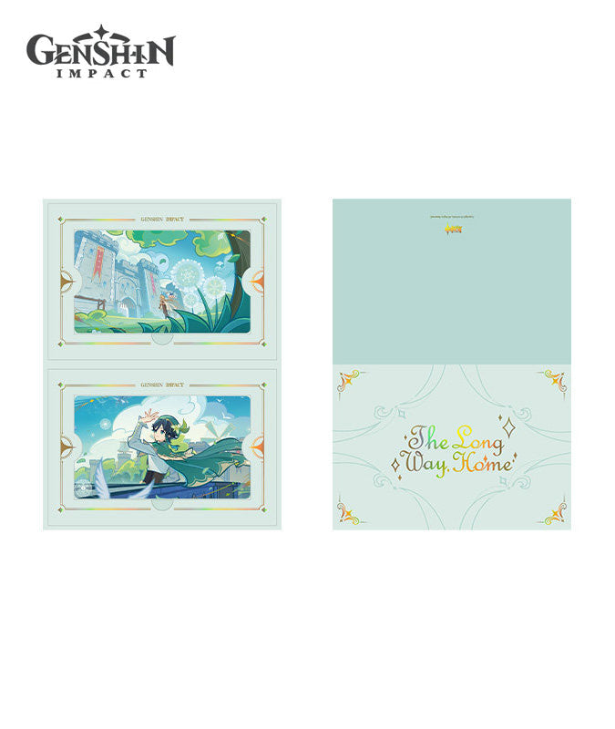 [Official Merch] Genshin Impact The Long Way Home Badge & Collection Card Set